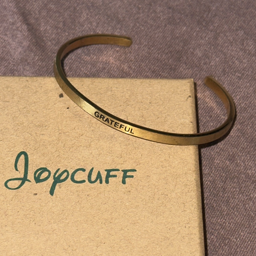 Nib Joycuff “Grateful” Goldtone Bracelet